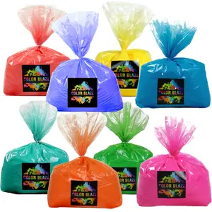 Color Blaze Holi Colored Powder - 5 lbs of Each Color - Pink, Red, Orange, Yellow, Green, Teal, Blue, Purple - For Toss, Rangoli, Fun Run, War, Party & Festival - Pack of 8 Bags - 40 Pounds in Bulk