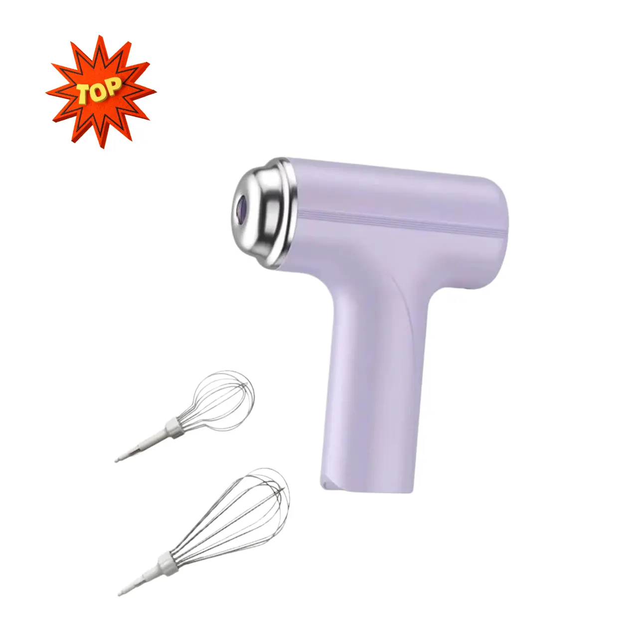 Rechargeable Cordless Battery-Powered Compact Lightweight Body Electric Handheld Mixer - 2 Heads, 3 Speeds, Touch Button, for Egg, Cake Baking - Back to School Gift for Women, Kitchen Appliance