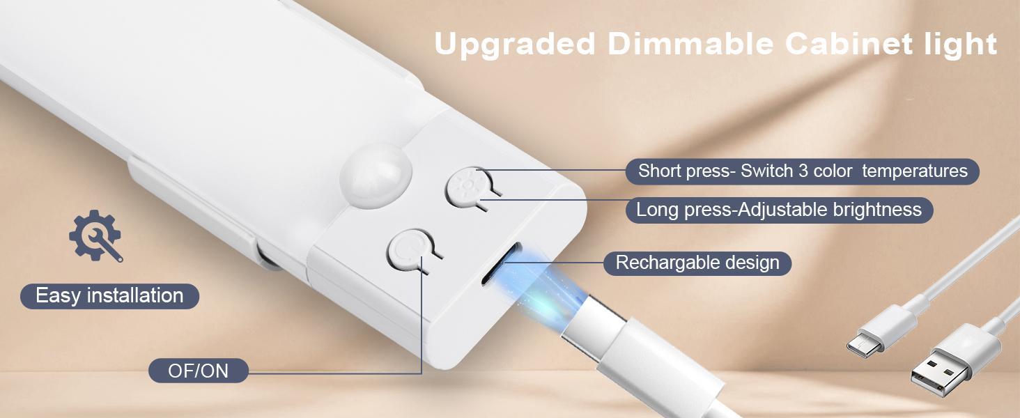Under Cabinet Lights, Motion Sensor Night Lights Indoor, 1800mAh USB Rechargeable Lights, Dimmable Wireless Closet Lights for Kitchen, Wardrobe, Pantry, Closet, Bathroom, Stairs, Sink Cabinet, Garage, St. Patrick's Day Home Decor, Easter Sunday Gifts Under Cabinet Lights, Motion Sensor Night Lights Indoor, 1800mAh USB Rechargeable Lights, Dimmable Wireless Closet Lights for Kitchen, Wardrobe, Pantry, Closet, Bathroom, Stairs, Sink Cabinet, Garage, St. Patrick's Day Home Decor, Easter Sunday Gifts