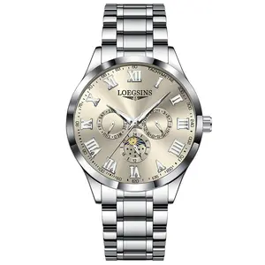 LOEGSINS Men’Multifuncyion Watch Model 557，Precision Mechanical Watch，Luminous，30 Meters Waterproof，Classic Round Analog，Gift For Man，Lifetime Warranty For The Movement