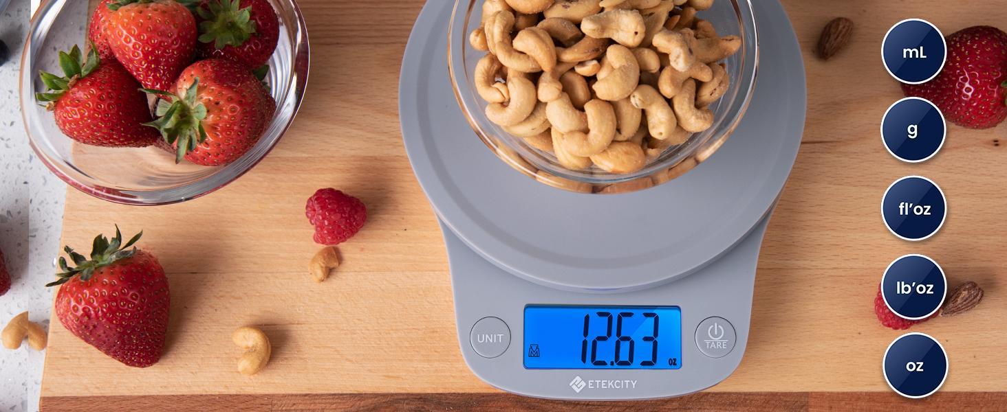 Etekcity 0.1g Food Kitchen Scale, Digital Ounces and Grams for Cooking, Baking, Meal Prep, Dieting and Weight Management, 11lb/5kg, Measuring Utensils, EK9000