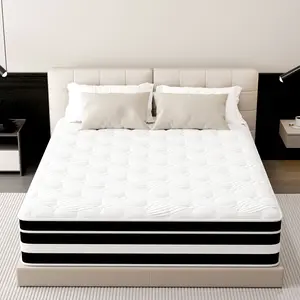 FVBEAYA 10"12"14" Twin/Full/Queen/King Gel Memory Foam Zoned Support Mattress, Individually Pocketed Spring Hybrid Mattress, Medium Firm, Pressure Relief, Breathable Fabric, Ergonomic Design