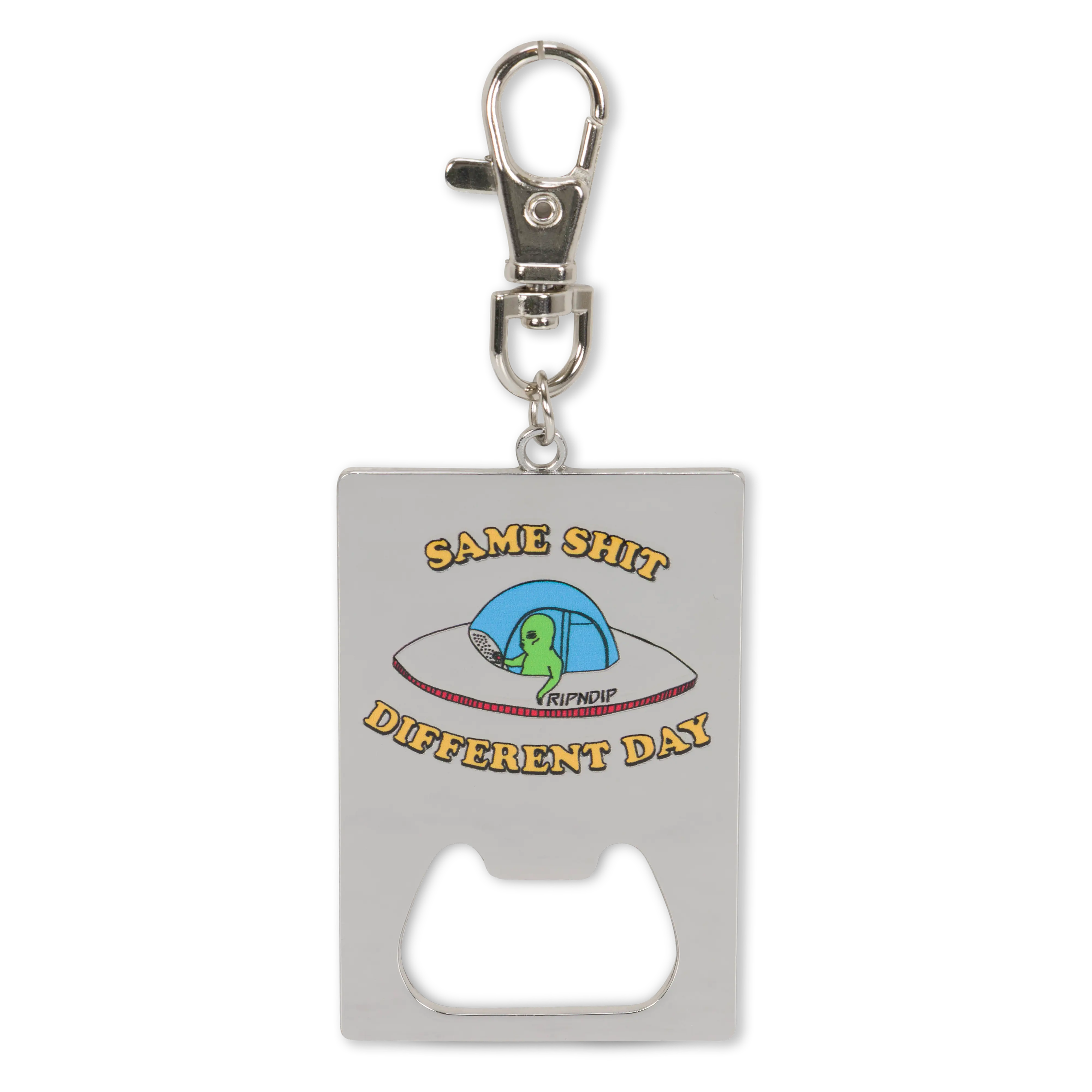 Silver Bottle Opener Keychain - Kitchen Gadgets with "Same Shit Different Day" Design, Keychains