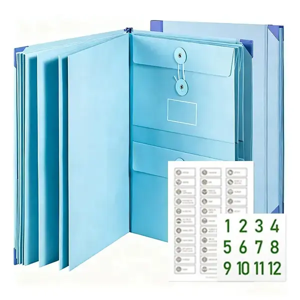 Manila Accordion Folder Organizer with Pocket Slots for Passports, Birth Certificates, Important Papers – Home & Office Filing Solution