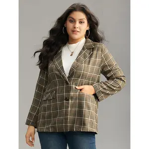 【Sharp & Structured】BLOOMCHIC Plaid Flap Pocket Button Through Blazer 2026 Summer Vibes Swimweek
