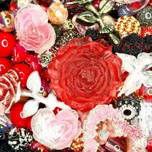 My Valentine ; Colorful Resin and Acrylic Beads & Charms Mix for DIY Beaded Pens Keychains Phone Chains Sun Catcher Car Hanger and Other DIY Jewelry Accessories Crafts or Projects