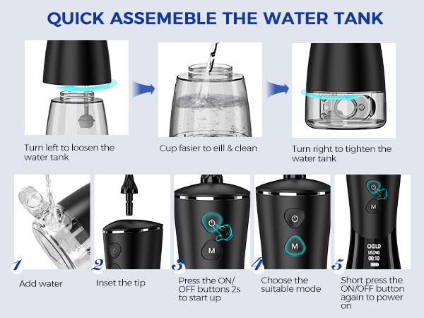 350ML 7-in-1 Cordless Water Flosser,Powerful Oral Irrigator with 5 Pressure Modes and 7 Jet Tips, Ideal Gift for Everyone Christmas Gifts Holiday Gift