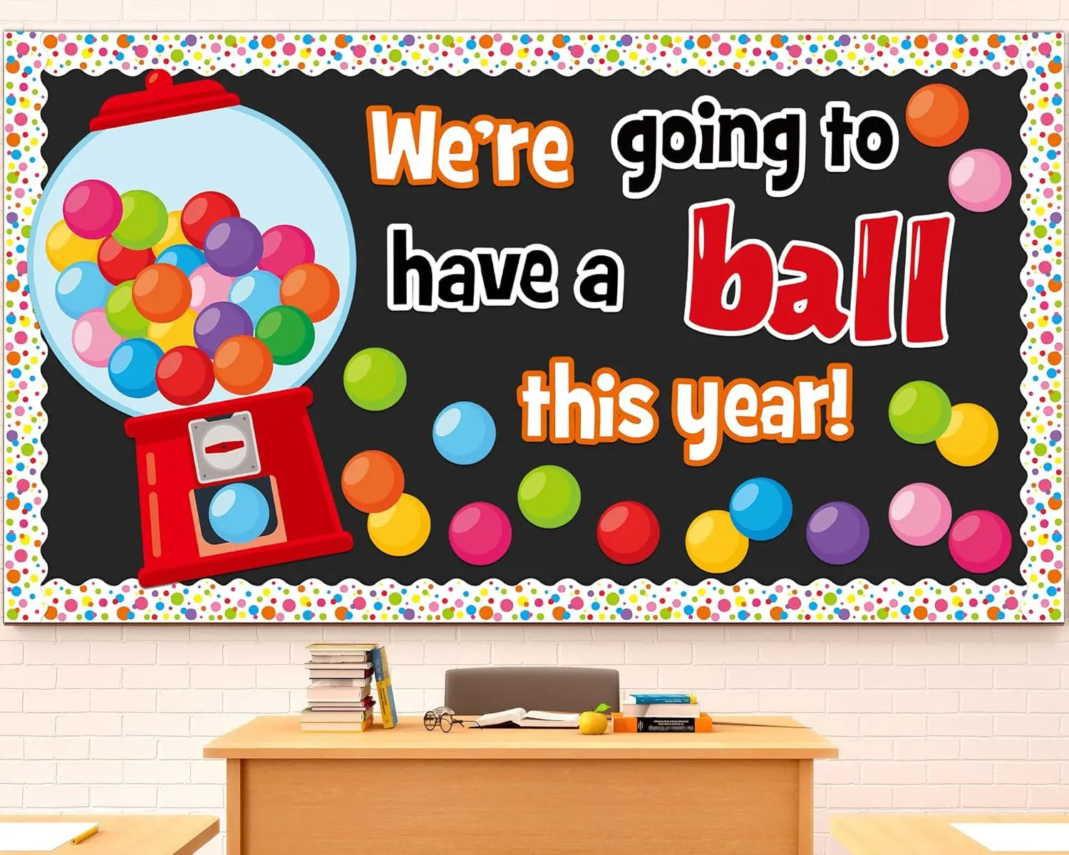 Gumball Machine Bulletin Board Set Colorful Bubble Gumballs Bulletin Board Bubble Gumball Cutouts for Back to School Welcome Candy Theme Classroom Educational Learning Activities Decoration,back to school,back to school haul