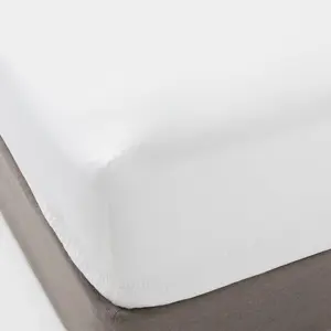 California King 400 Thread Count Performance Fitted Sheet White - Threshold: Sateen Cotton, 18" Deep Pocket
