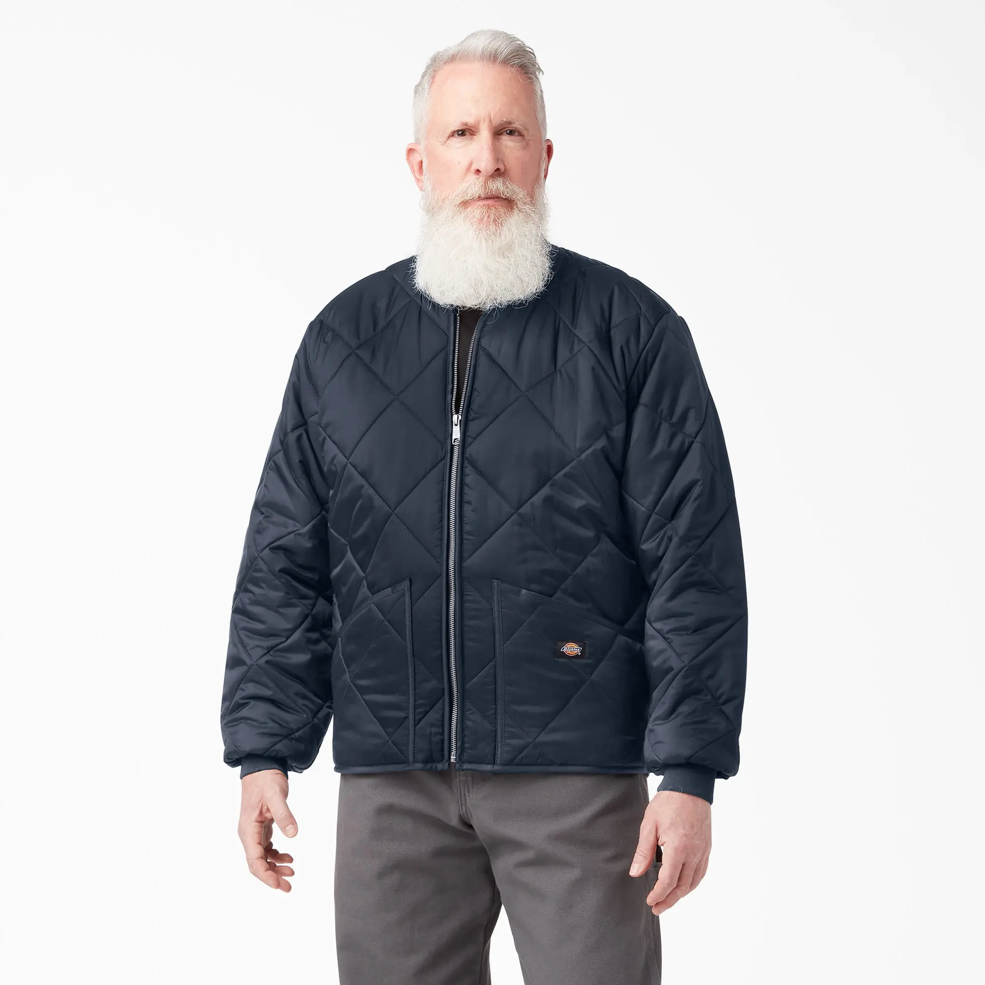 Dickies Men's Diamond Quilted Work Wear Coat - Water Resistant, Handwarmer Pockets, Relaxed Fit, Menswear Tops