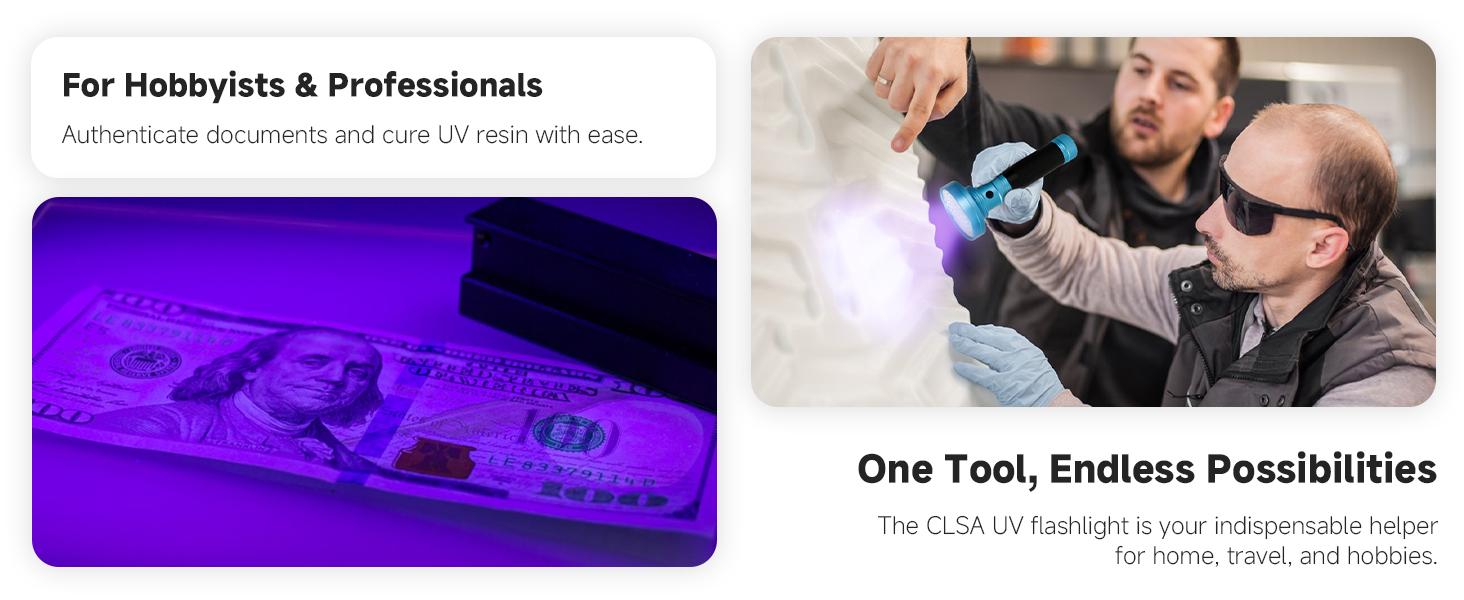 Multi-Purpose UV Detection Light: Ideal for Identifying Pet Accidents and Pest Infestations, Featuring Ultra-Bright LEDs, Durable Construction, and Portable Design, Great for Camping, Hiking, Night Trips, Blackouts, and Emergency Outdoor Use.