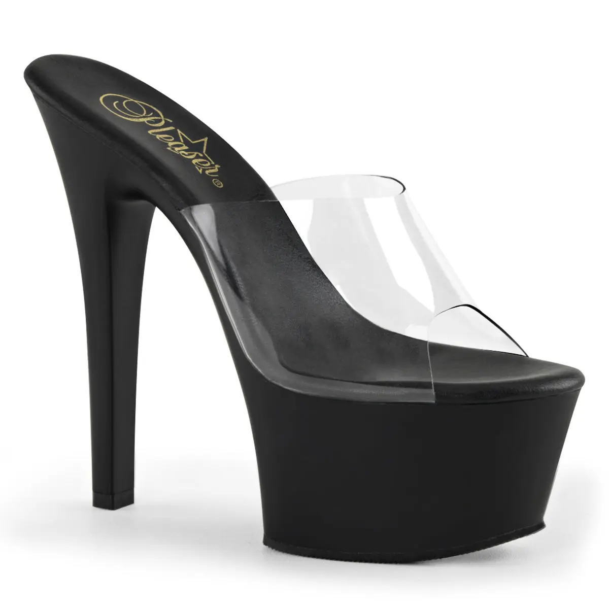 Pleaser Aspire-601 Women's Elegant Slip-On Heeled Platform Sandals, High Heels, Comfortable Heels, Fashion Apparel Footwear