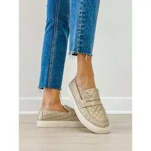 Corkys Guilty As Charged Quilted Loafers in GOLD WASHED METALLIC