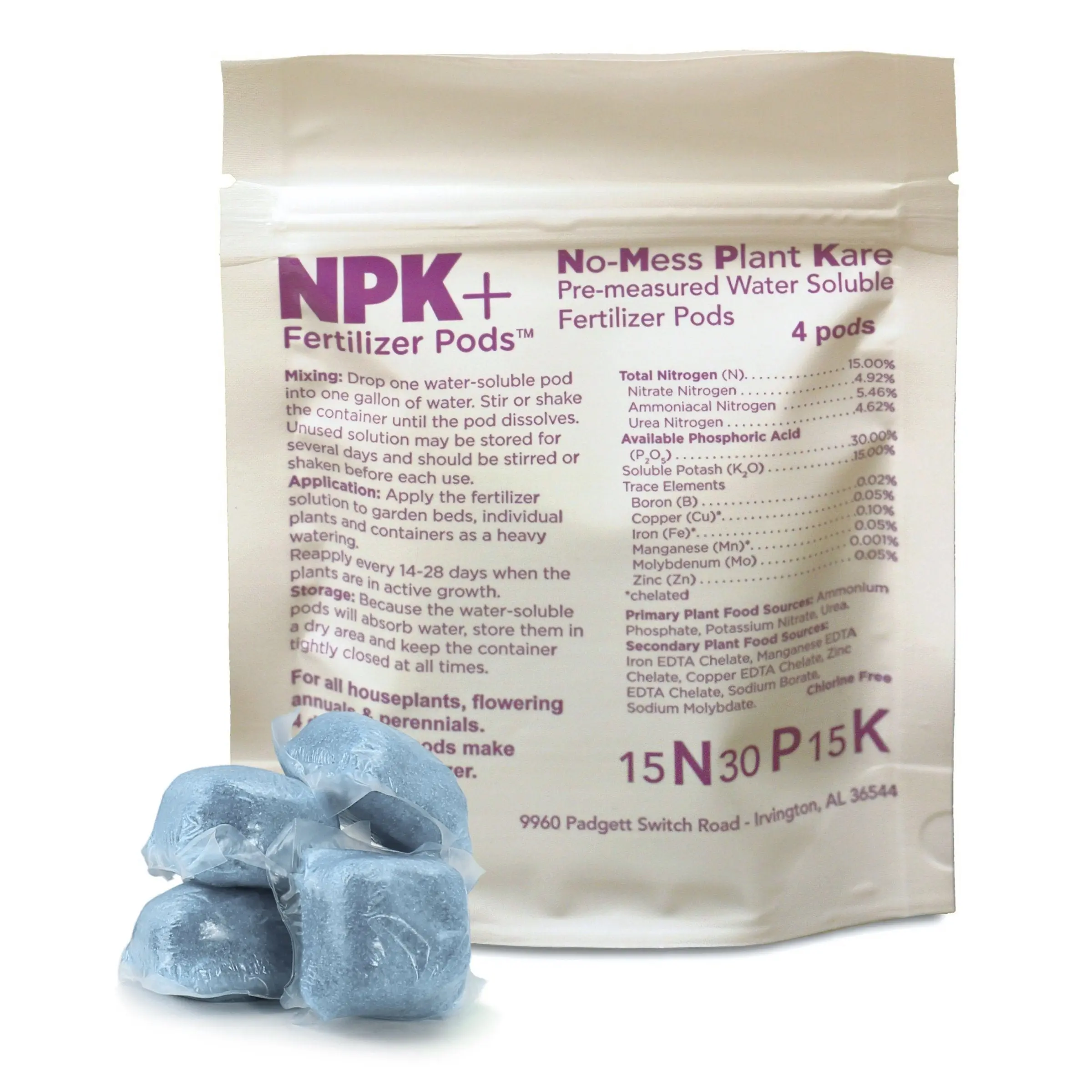 NPK+™ All Purpose Fertilizer Pods, (15N-30P-15K)