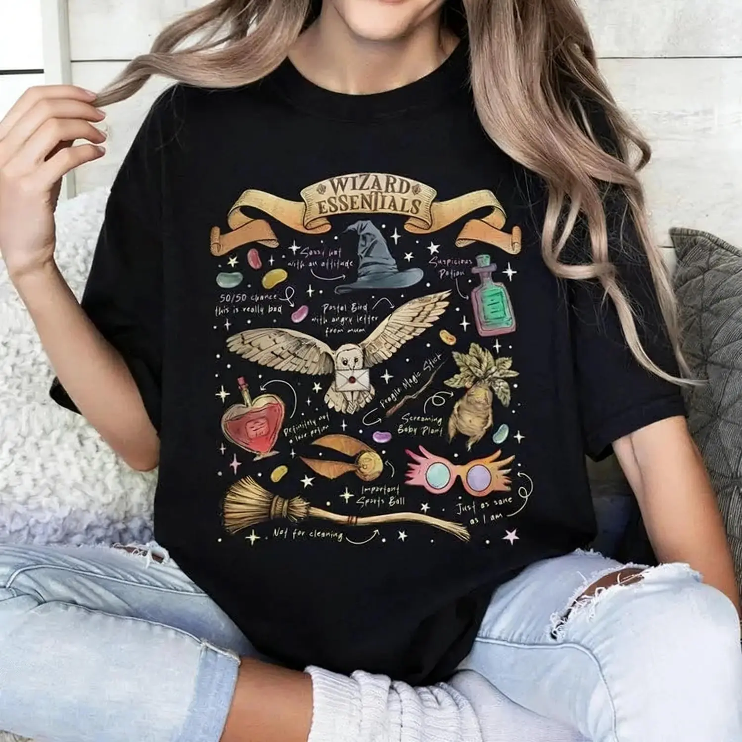 Wizard Essentials Shirt For Fans Of The Wizarding World Halloween Fall Season TShirt Ideal Gift For Book Enthusiasts