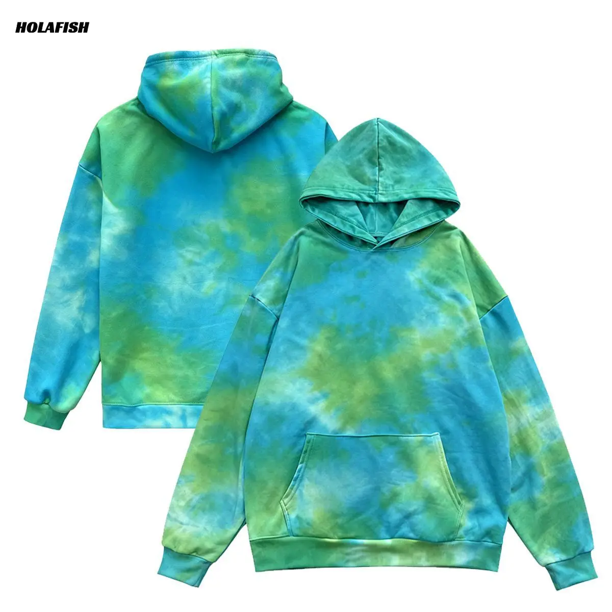 Holafish Women's Tie Dye Hoodie, Casual Oversized Sweatshirt with Long Sleeves, Soft Cotton Blend Fabric in a Relaxed Style Fit