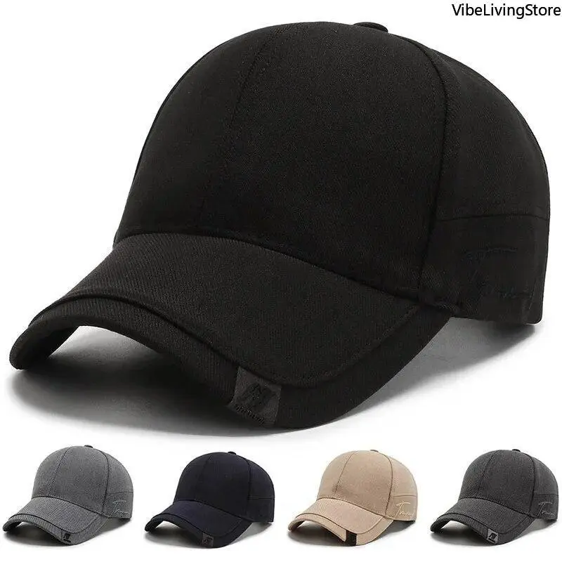 Men's Black Fashion Minimalist UV Protection Baseball Cap - Adjustable Snapback Casual Sun Hat, Accessories Adults for Outdoor & Daily Wear
