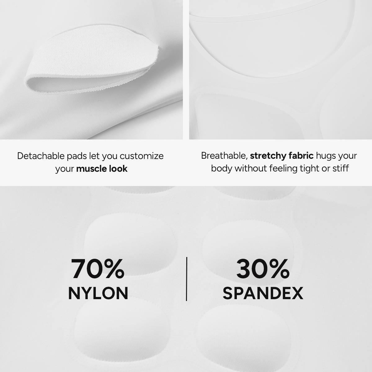 【Nebility】 Men’s Invisible Seamless Muscle-Enhancing T-Shirt with Removable Muscle Pads and Light Compression Function, Suitable for Everyday Wear, Cosplay, and Special Occasions SpringStatements