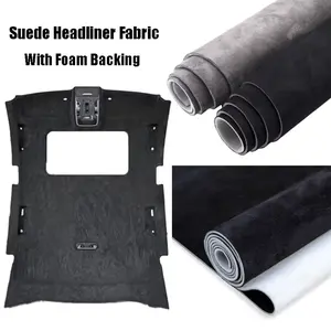 DIY Black Suede Roof Lining Headliner Fabric Foam Material for Car Interior Upholstery Repair Ceiling Sky Fabrics Cloth