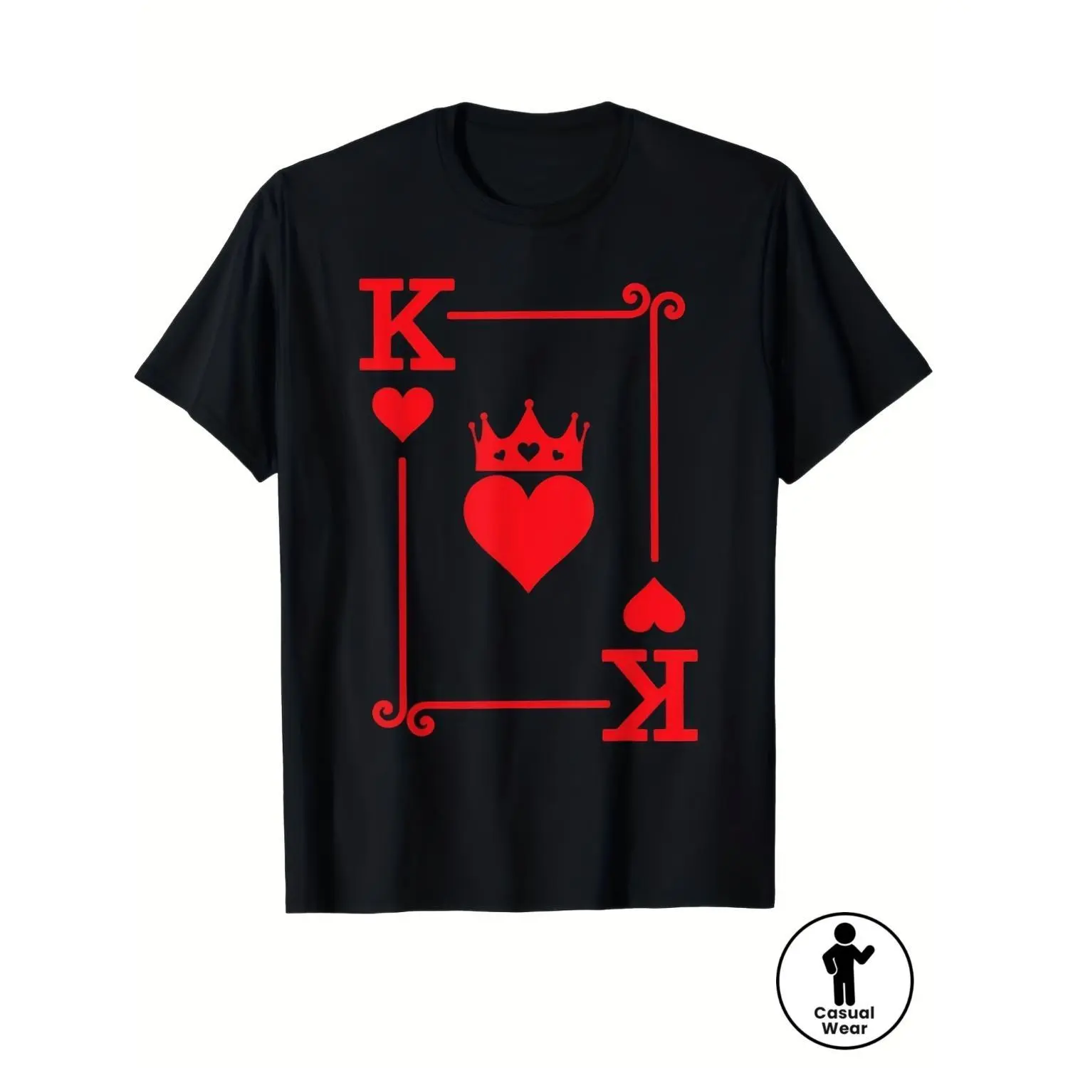 King Print Men'S Retro Graphic T-Shirt | Short Sleeve Crew Neck Tee with King Print Logo, Casual Casual Attire, Machine Washable, Perfect for Outdoor and Sportswear, All-Season Fit