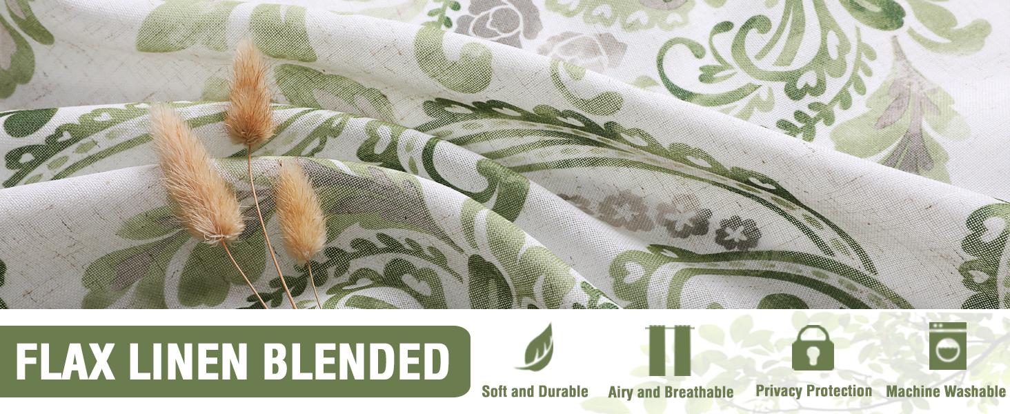 H.VERSAILTEX Linen Curtains 2 Panels Damask Floral Natural Linen Blended Curtains for Living Room Drapes Vintage Floral Pattern Privacy Added Light Filtering Mid-Century Style H.VERSAILTEX Linen Curtains 2 Panels Damask Floral Natural Linen Blended Curtains for Living Room Drapes Vintage Floral Pattern Privacy Added Light Filtering Mid-Century Style