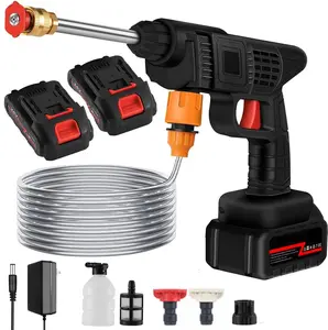 2-Hour Cordless Pressure Washer Gun - 20V Electric High Power Spray for Car Home & Patio Cleaning | Portable