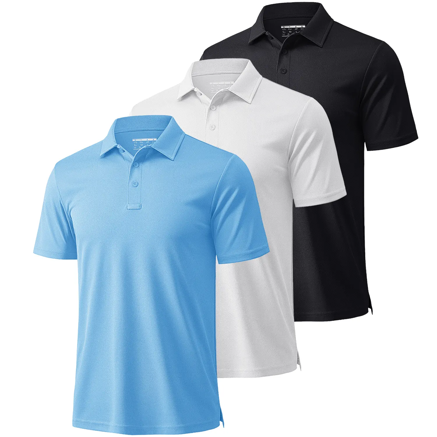 MAGCOMSEN Men's Short Sleeve Polo Shirts (1/3 Pack) - Quick Dry, Moisture Wicking Collared Polos for Golf - Athletic Sports Clothing, Activewear Clothes, Casual Sportswear, Polyester Clothes, Mensfashion, Solid Plain, Sport Look, Athletic Fit Shirts, Brea