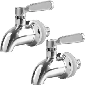 Bekith 2 Pack Beverage Dispenser Replacement Spigot, Stainless Steel Polished Finished Water Drink Dispenser Replacement Faucet