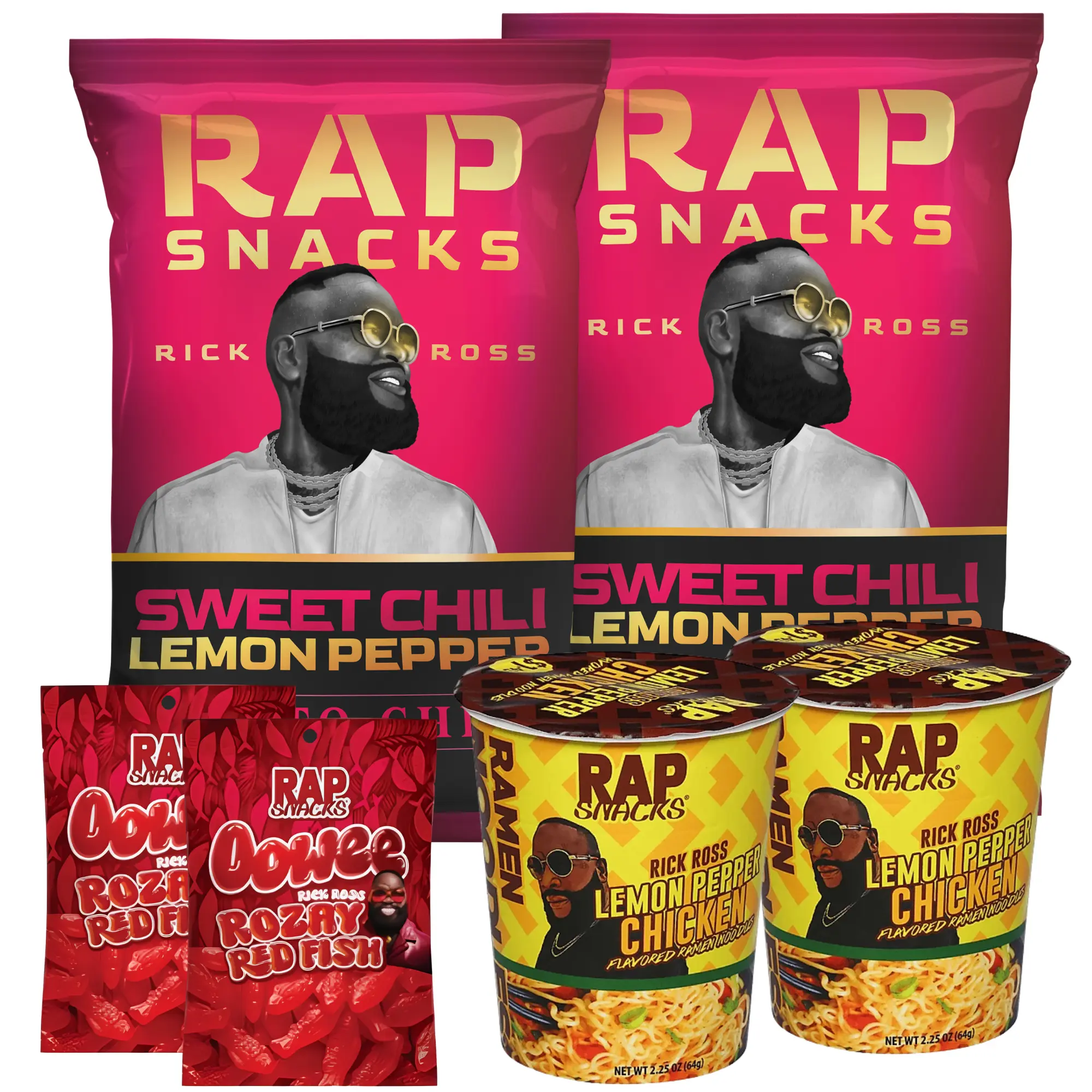 Rick Ross Rap Snacks Bundle | Chips, Ramen & Gummies Variety Pack
