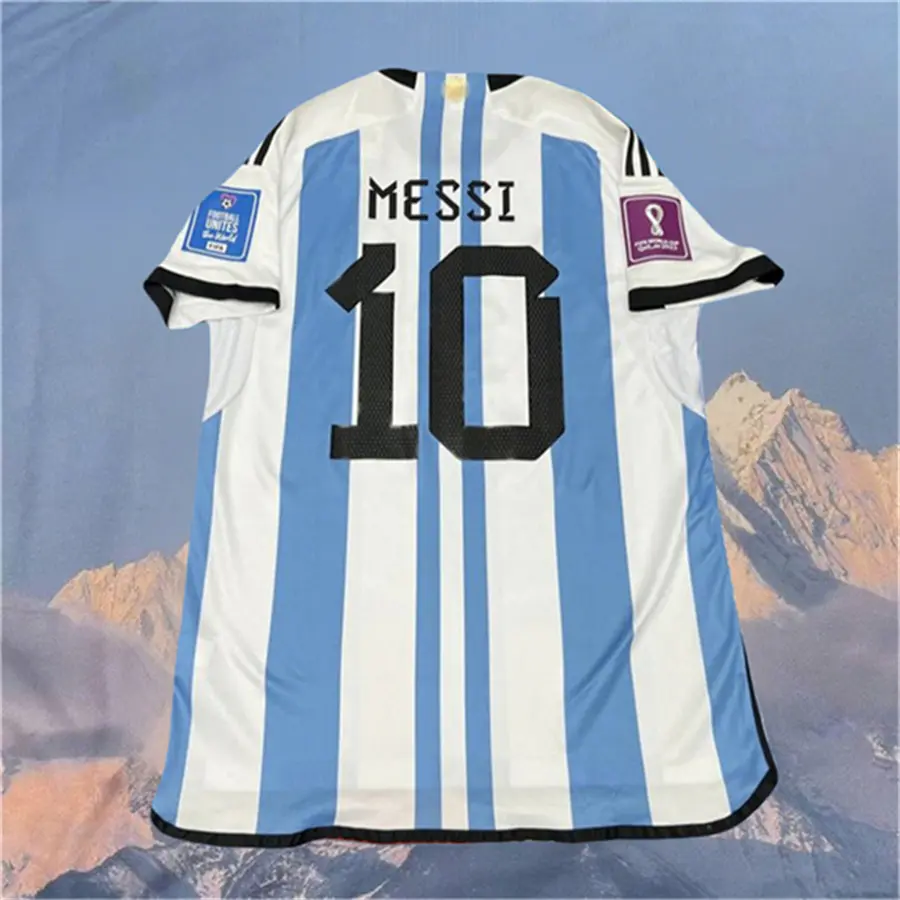 2022 Home White Messi 10# Short sleeve Soccer Jersey