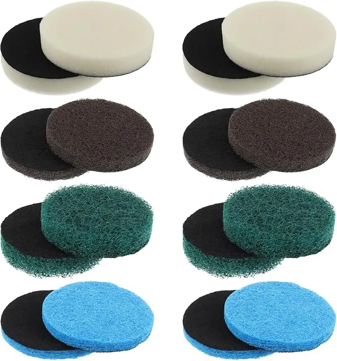 16pcs Kitchen Pads Power Scrubber Pads Set,4 Foam Pads 4 Kitchen Mats 4 Performance Pads 4 Microfibre, for Kitchens, Bathtubs, Tiles, Showers Christmas Supplies Cleaning Supplies
