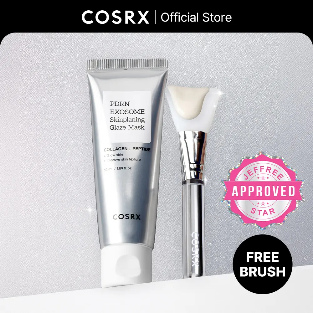 [COSRX Official] PDRN-Exosome Skinplaning Glaze Mask (50ml) with Silicone Brush, Intensive Collagen Peel Mask for Smooth Skin Repair, Restore Radiance, Moisture, Beauty Products, Glowup, Radiant Skin, Night Routine, Face Masks