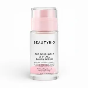 BEAUTYBIO The Zenbubble Bi-Phase Toner Serum 1.7 Fl.oz Weightless Oil Control & Redness Repair Toner with Cica & Moringa for Sensitive Skin Nourishing Soothing Hydrate