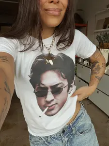 Hudson Face Smoke Baby Tee, Heated Rivalry Women's Crop Top, BookTok Tee, Hudson Williams, Connor Storrie, Gay Hockey Romance, Gift For Her