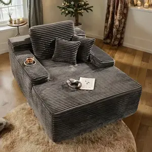 67" Oversized Chaise Lounge Chair Indoor,Boneless Sleeper Sofa Couch Bed with 3 Pillows Pillows&Wide Armrests,Fluffy Comfy Cloud Couch,Compression Foam sectional Couch for Living Room,Bedroom