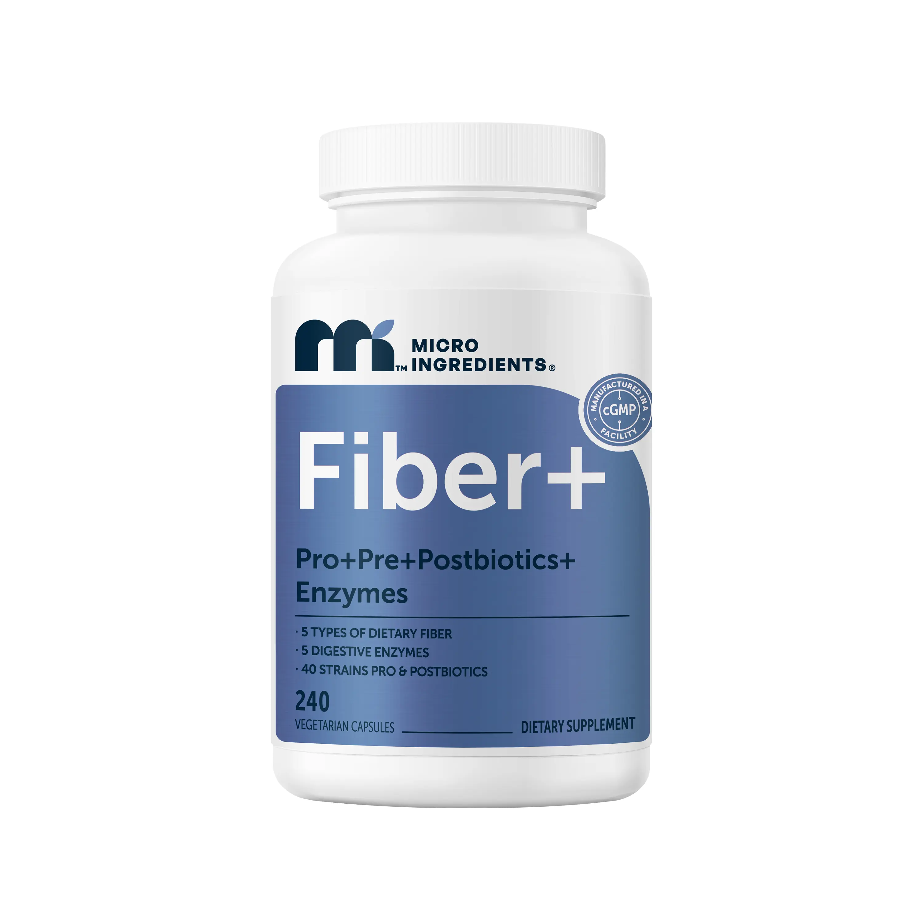 Micro Ingredients Fiber+, 240 Vegetarian Capsules