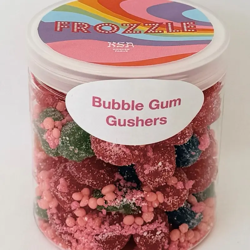 Bubble Gum Gushers Juicy Burst Novelty Candy, Kosher, Ambient, Gummy Coating Snacks