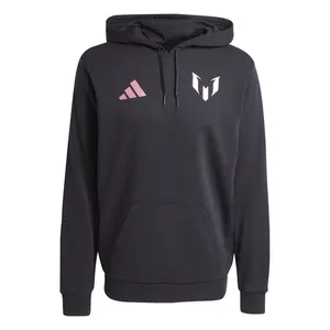 adidas Mens Messi Name & Number Graphic Hoodie Casual Outerwear Casual - Black