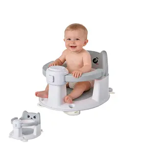 Infant Bath Seat - Non-Slip Sit-Up Support with Suction Cups, Ergonomic Backrest & Quick-Release Armrests, Safe Bathing Chair for 6-24 Months, Essential Shower Gadget for New Parents at Home & Travel open design Compact Toddler