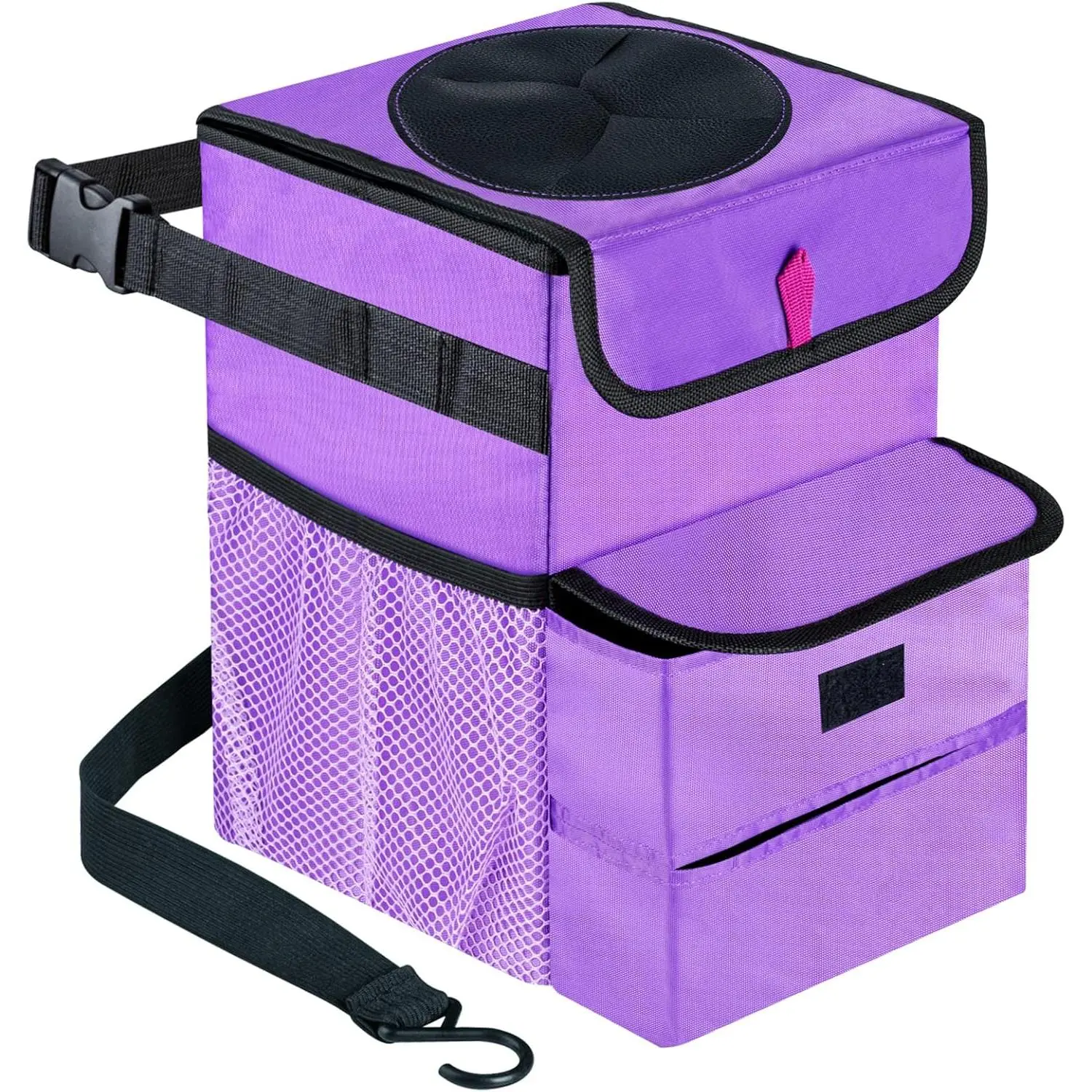Trash Can Foldable Garbage Bin Leakproof 3 Gallons Purple
