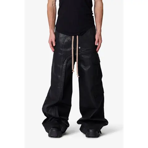mnml Waxed Rave Seam Cargo Pants - Black