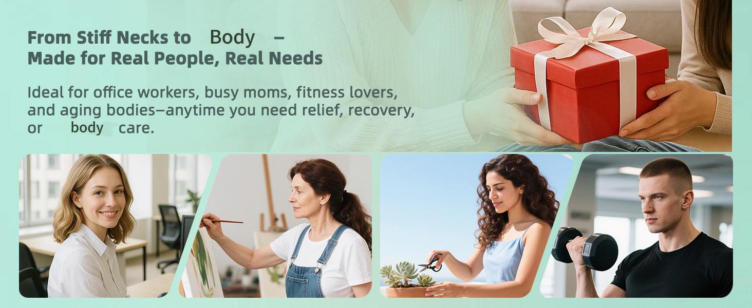 FEEJOY Handheld Full Body Comfort Massager with Heat, Vibration & 4 Massage Modes 12 Intensity Levels,Multi-Mode Relaxing Massage Tool for Self-Care