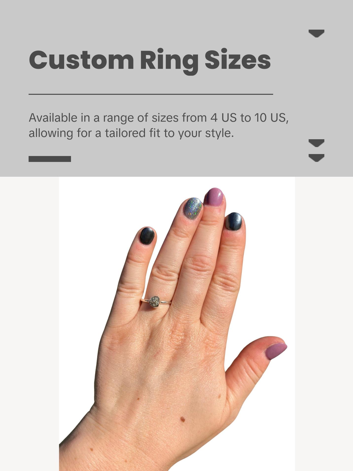 Raw Pyrite Bezel Ring in Sterling Silver