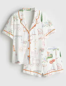 Women’s Watercolor Wedding Best Wishes And Happy Memories Long Sleeve Silky Satin Pajama Set