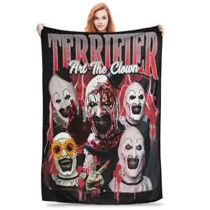 Aura Blankets Terrifier Art The Clown Bootleg Gift Blanket For Men Women Cozy Fluffy  Throw Blankets for Living Room 50x60 Inches Multi-size