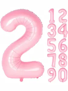 40" Pink Number Balloon, Large Helium Foil Mylar Digit Balloon for Birthday Parties, Sweet 16, 18th, 21st, 30th, 40th Celebrations & Event Decorations