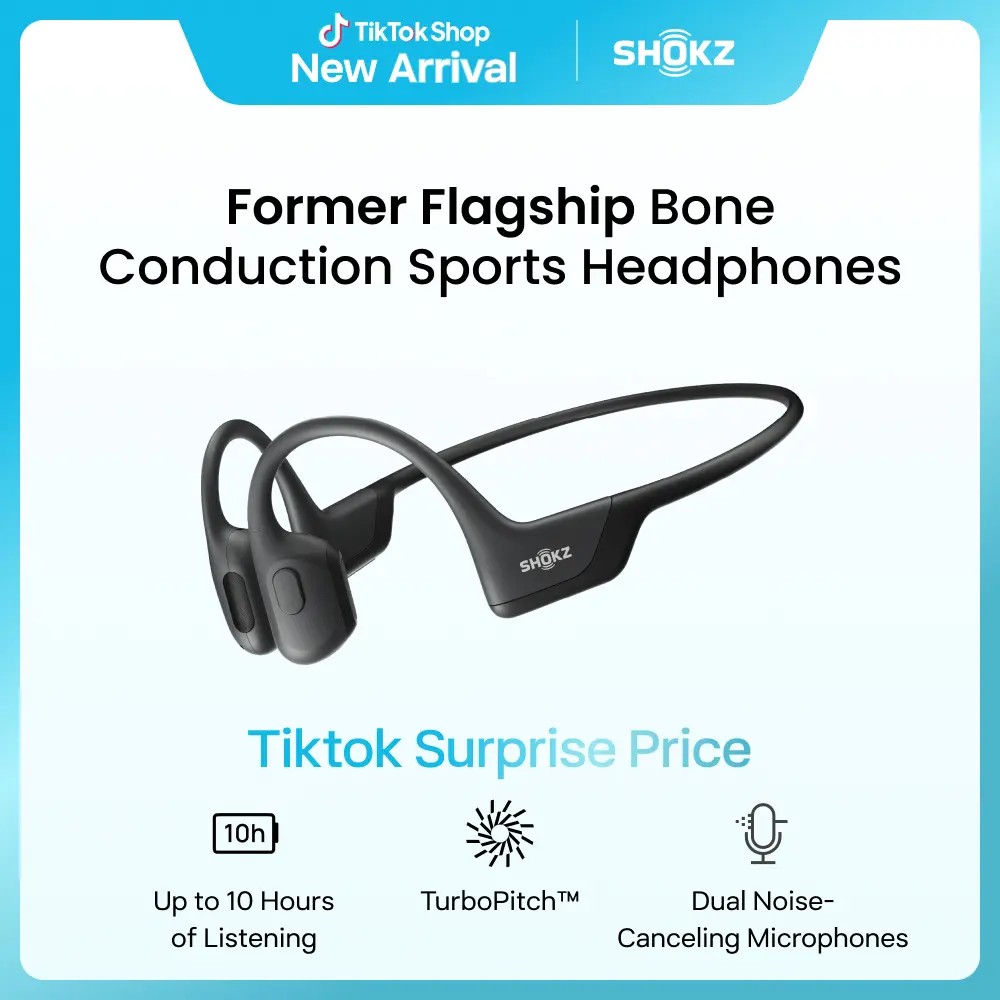 SHOKZ OpenRun Pro Open-Ear Bluetooth Bone Conduction Sport Headset - Electronic Audio Device, Sweat-Resistant Wireless Earphones with Premium Deep Bass, Built-In Mic for Hands-Free Calls,back to school,back to school haul