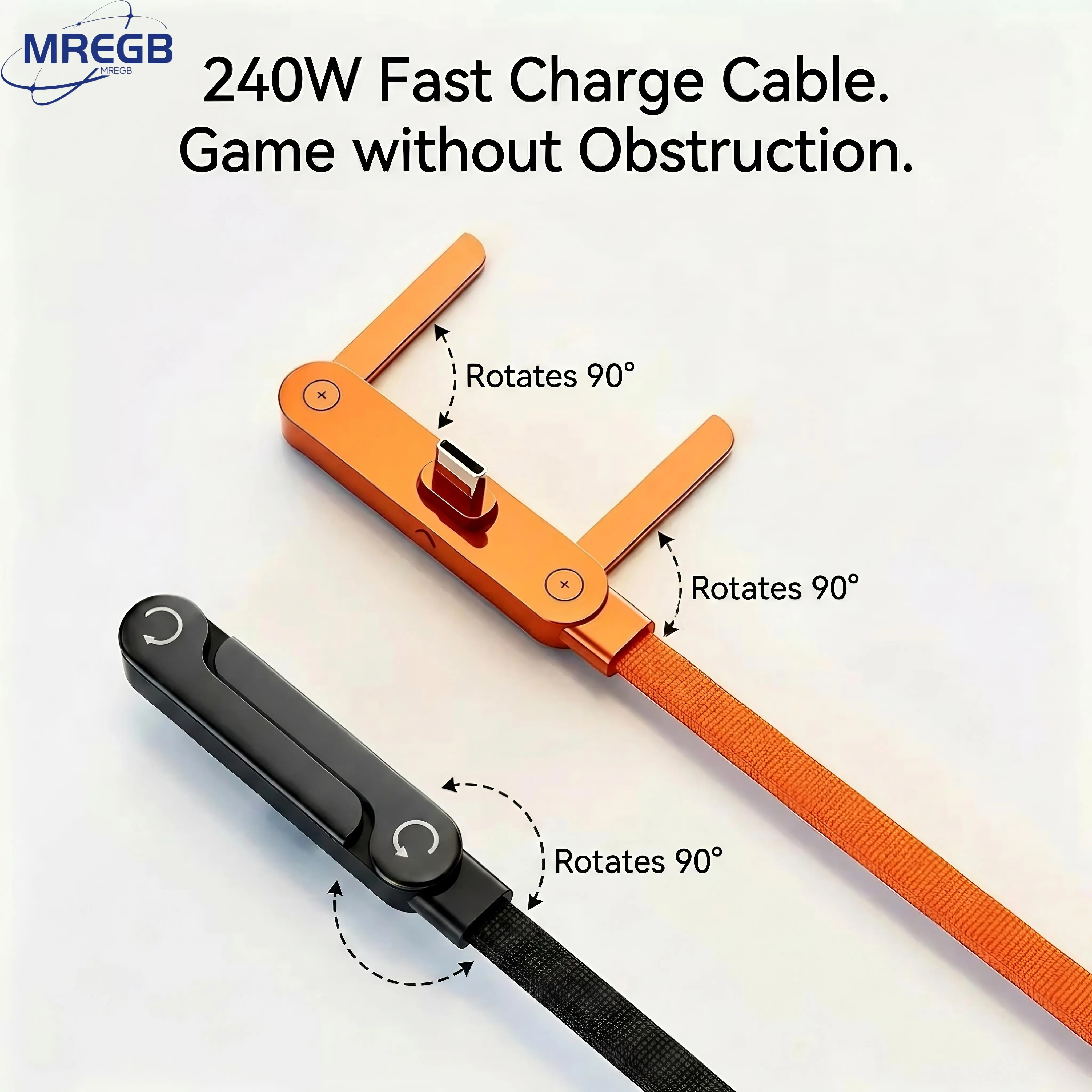 MREGB 240W Fast Charging C-Type Adapter Cable Charger - 2-in-1 Portable All-in-1 Stand Cord for Mobile Devices (Gaming, Travel Use) - Durable summerwins Fast Chargers,back to school,back to school haul