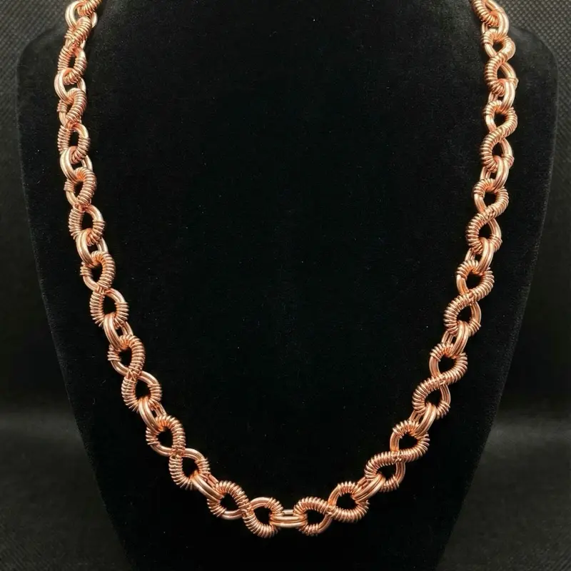 Copper Wire Wrapped Infinity Chain - Handcrafted Jewelry for Everyday Wear