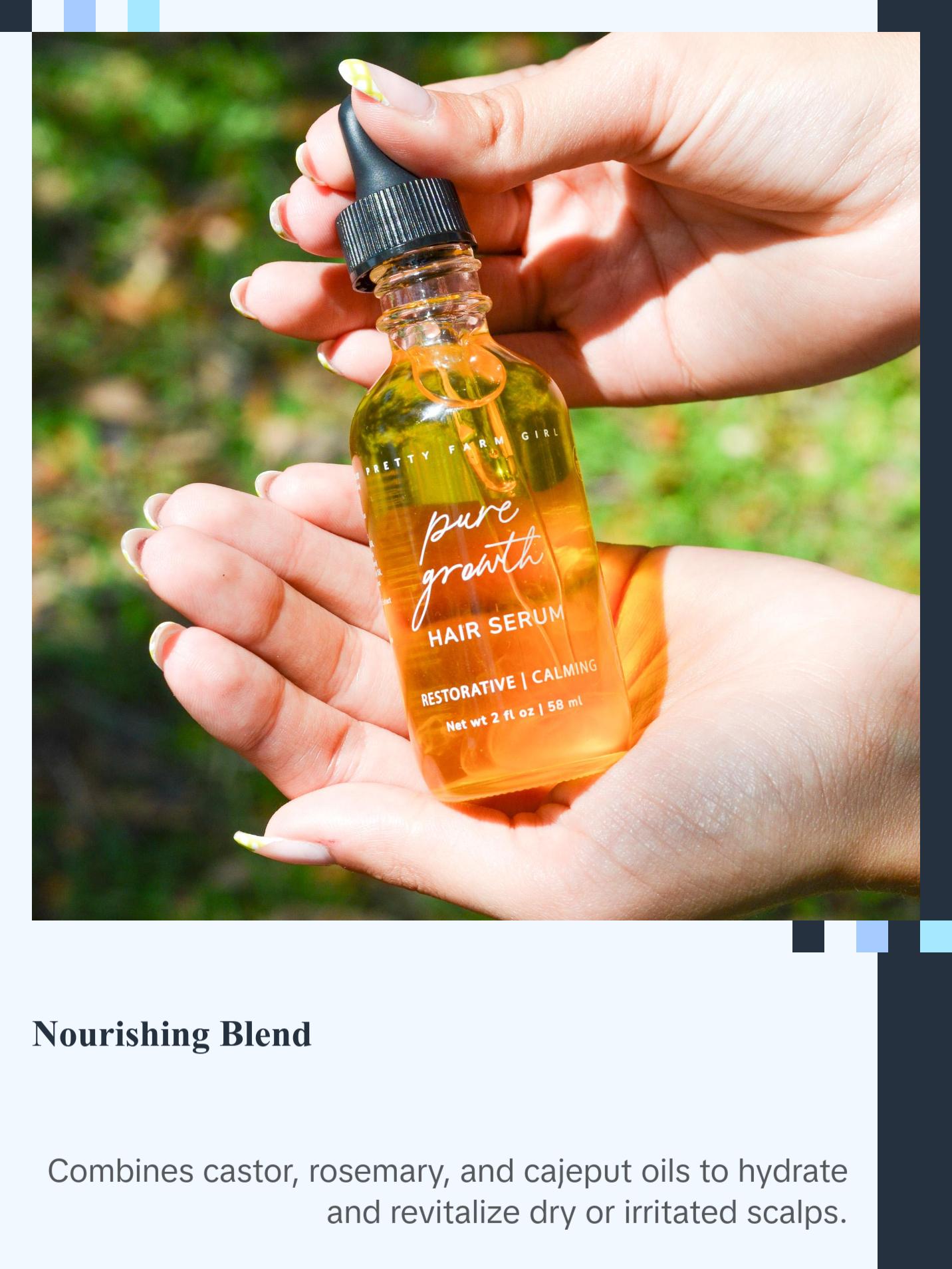 Pure Growth Hair & Scalp Oil - Frizz Nourishing Blend with Castor, Rosemary, & Cajeput Oils for Dry Itchy Scalp Relief & Healthy Hair Growth - 2 fl oz Pure Growth Hair & Scalp Oil - Frizz Nourishing Blend with Castor, Rosemary, & Cajeput Oils for Dry Itchy Scalp Relief & Healthy Hair Growth - 2 fl oz